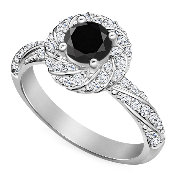 טבעת יהלום שחור