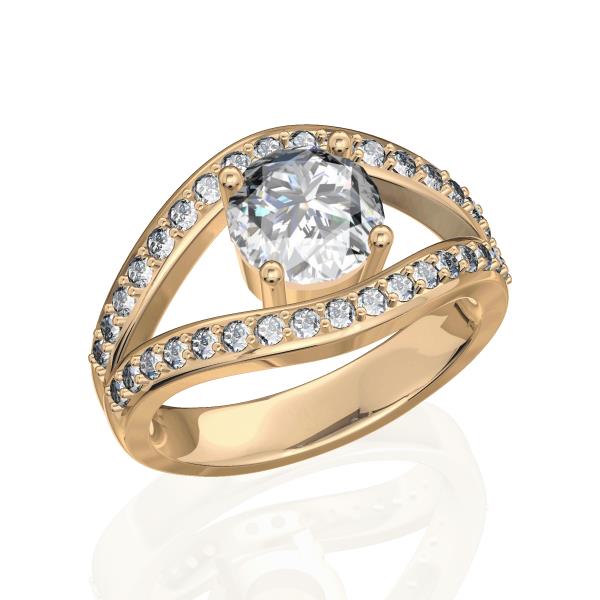 טבעות אירוסין מיוחדות- טבעת סוליטר מיוחדת עם יהלומים