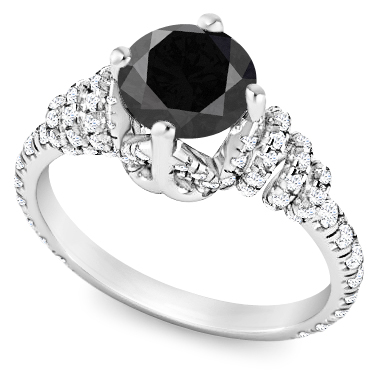 טבעת יהלום שחור