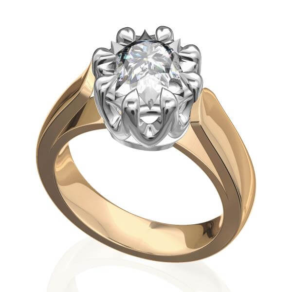 טבעת יהלום 1 קארט רחבה