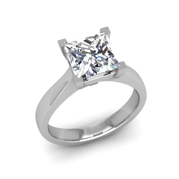 טבעת אירוסין מרובעת- יהלום פרינסס