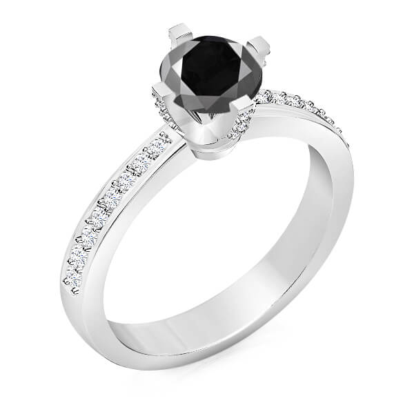 טבעת יהלום שחור