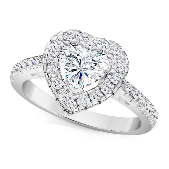 טבעת יהלום לב