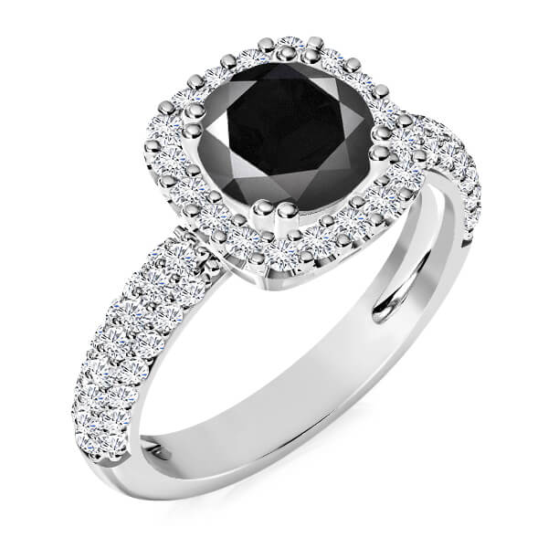 טבעת אירוסין הולו יהלום שחור