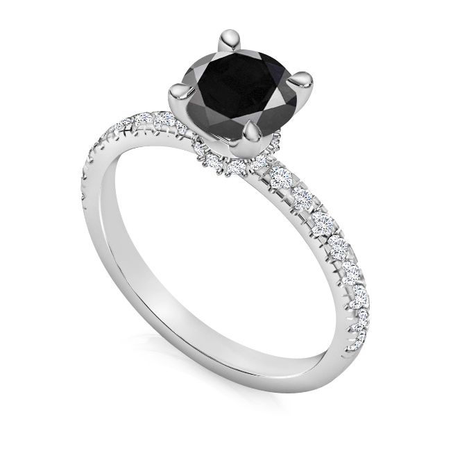 טבעת אירוסין יהלום שחור