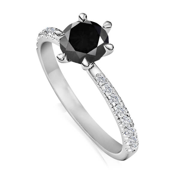 טבעת אירוסין מיוחדת יהלום שחור