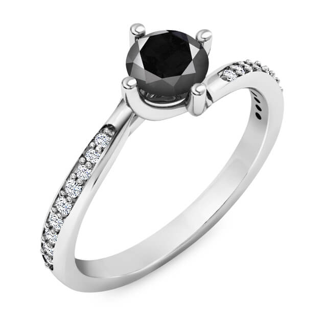 טבעת אירוסין מיוחדת עם יהלום שחור