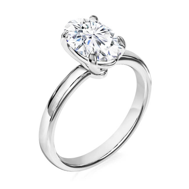 טבעת אירוסין זהב לבן אובל 