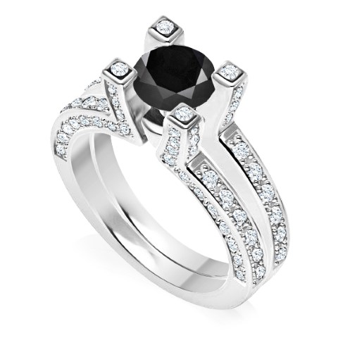 טבעות יהלום שחור לאישה