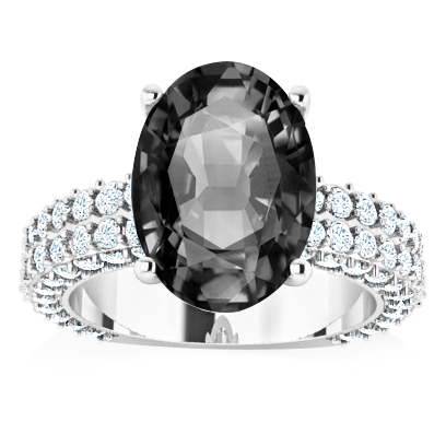 טבעת יהלום שחור אובל