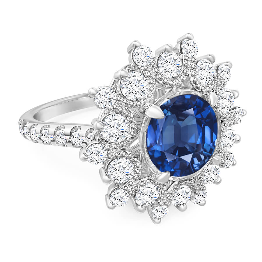 טבעת אבן חן יקרה ספיר