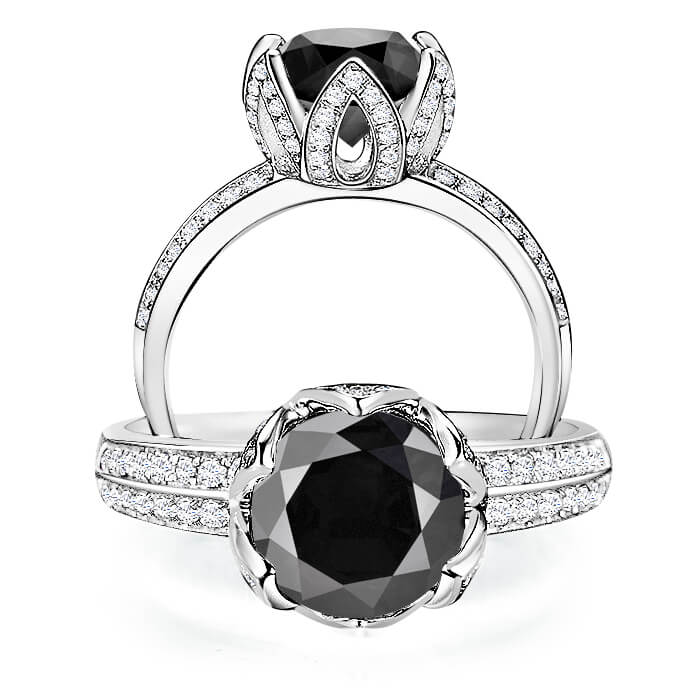 טבעת אירוסין יהלום שחור