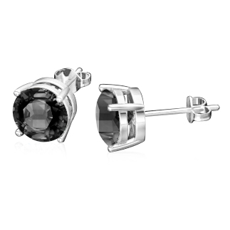 עגיל סוליטר עם יהלום שחור 