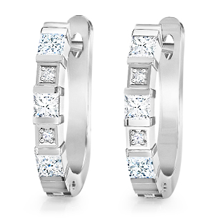 עגילי יהלומים חישוק יהלומים