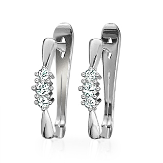 עגילים זהב לבן