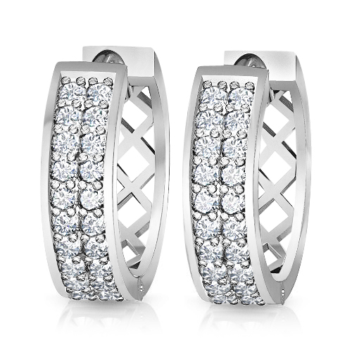 עגילי יהלומים זהב צהוב