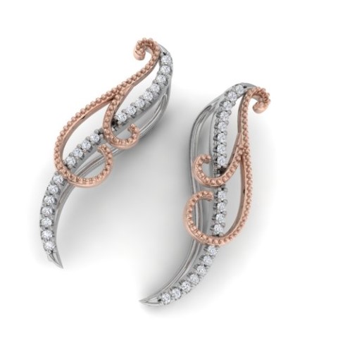 עגיל יהלומים מטפס על האוזן