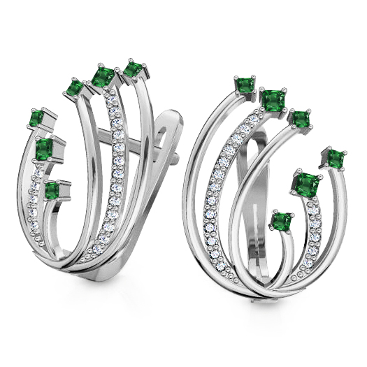 עגילים אמרלד ברקת 