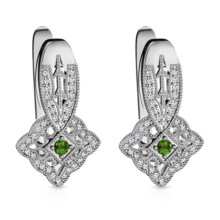 עגילי יהלומים אבני חן 