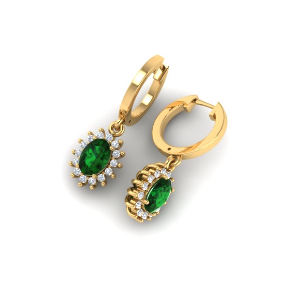 עגילים אמרלד ברקת