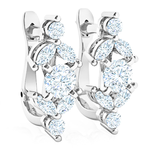 עגילי יהלומים בעיצוב וינטג'