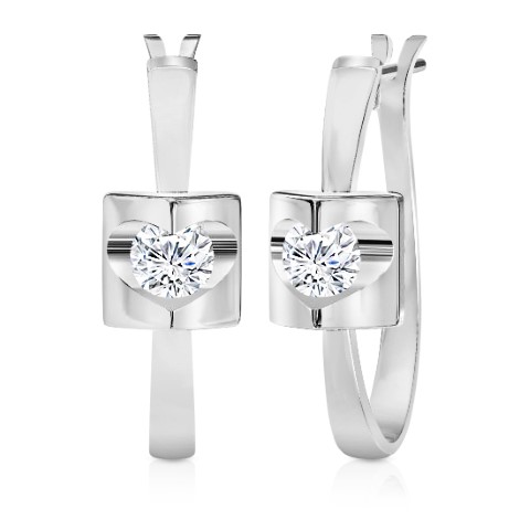 עגילי יהלומים תלויים לאישה