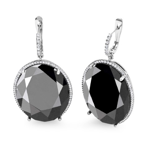 עגילי יהלומים שחורים לאישה