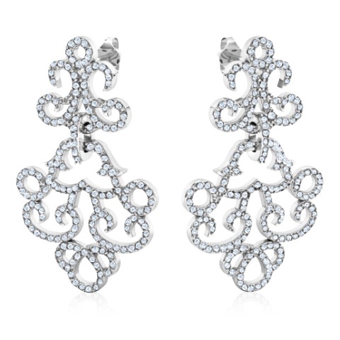 עגילי יהלומים תלויים