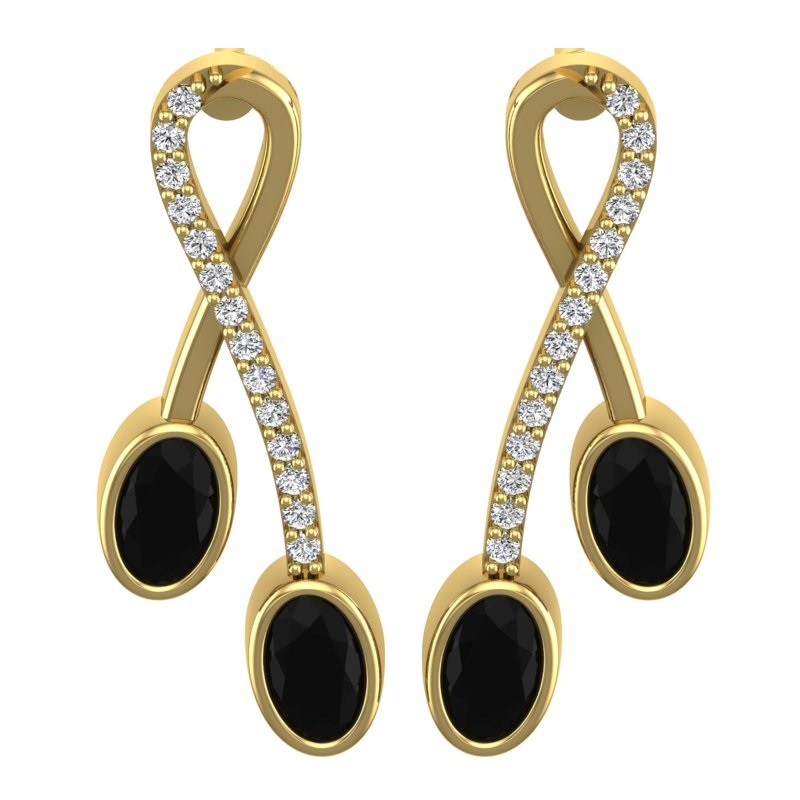 עגילי יהלומים תלויים