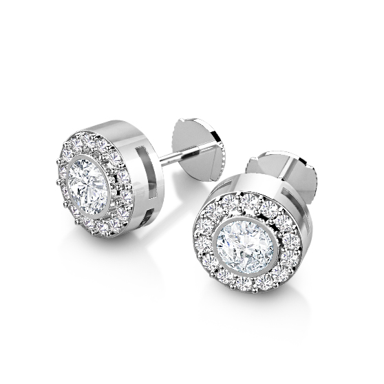 עגילי יהלומים צמודים