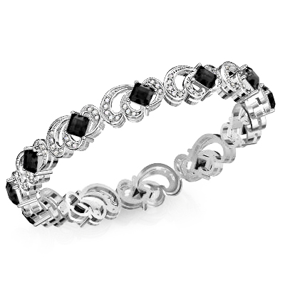 יהלומים שחורים בצמיד  זהב