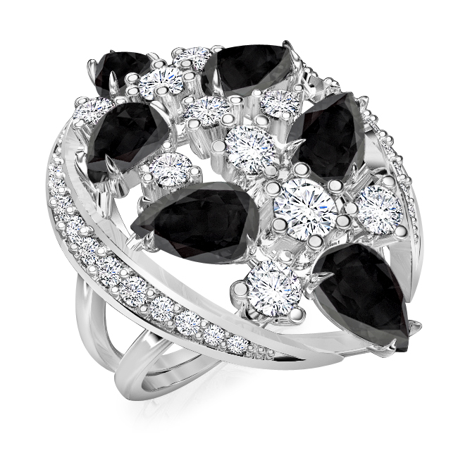 טבעות יהלומים שחורים לאישה