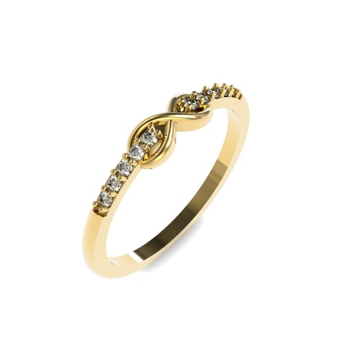 טבעת אינפיניטי זהב משובצת יהלומים