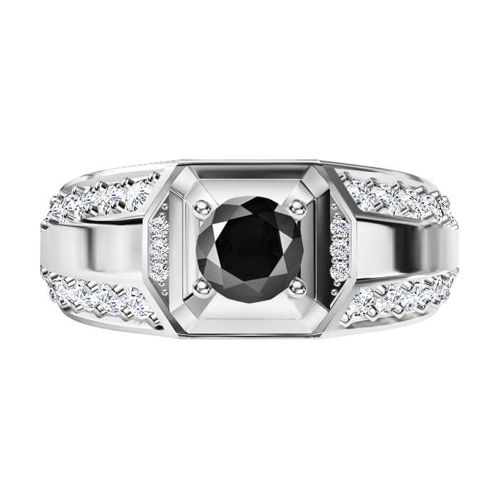 טבעת יהלום שחור לגבר