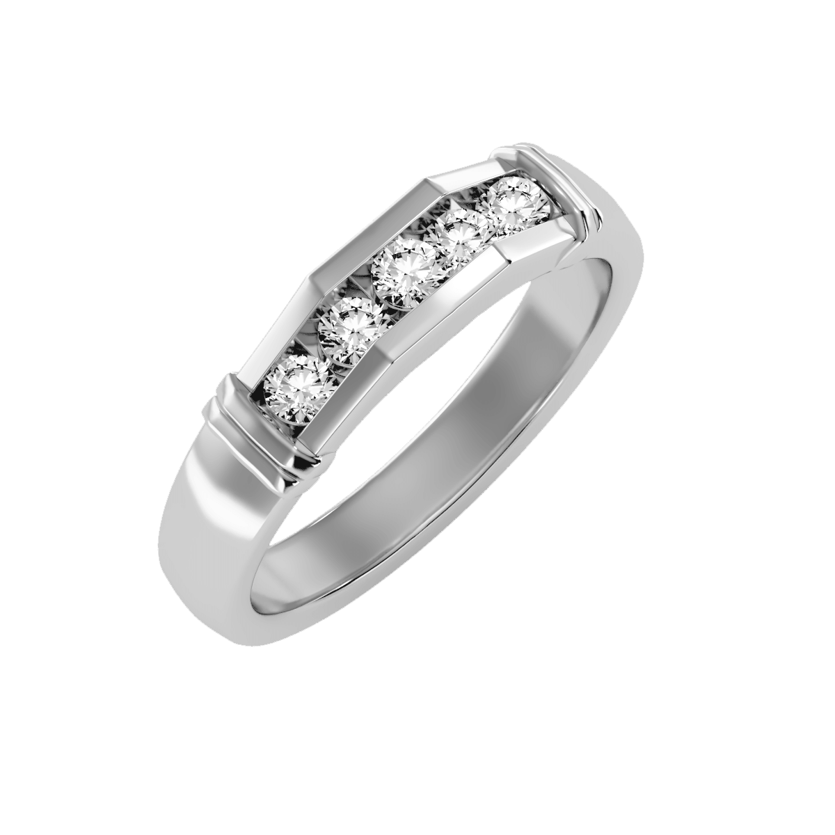 טבעת נישואין משובצת יהלומים