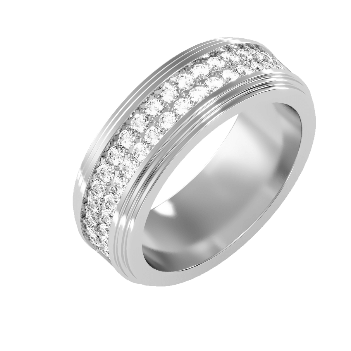 טבעת נישואין משובצת יהלומים