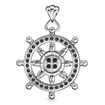 תליון זהב בעיצוב עוגן יהלומים