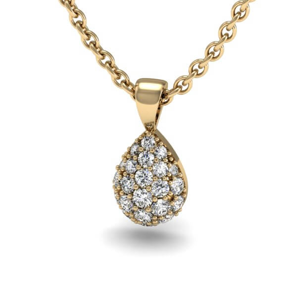 תליון יהלומים בעיצוב טיפה