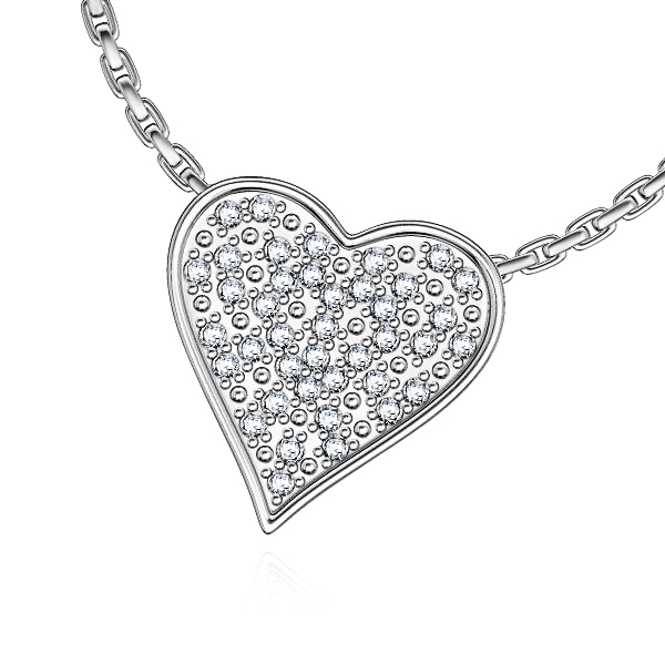 שרשרת לב יהלומים