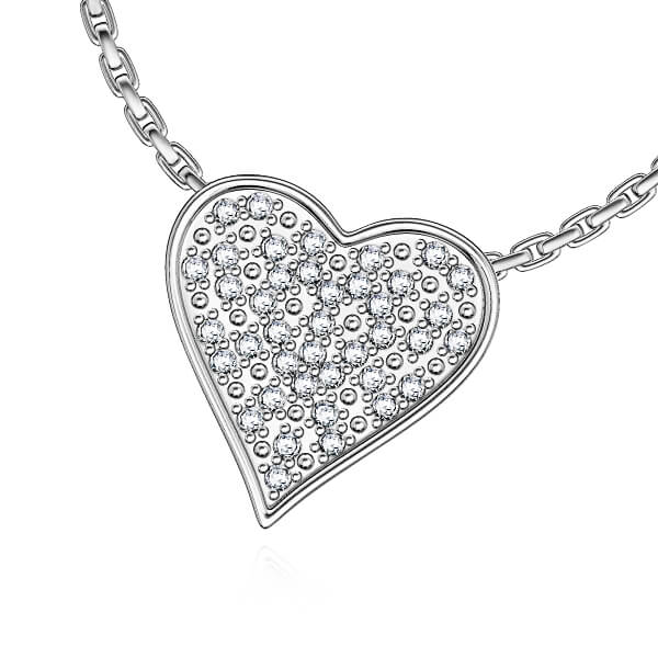 תליון לב עם יהלומים 