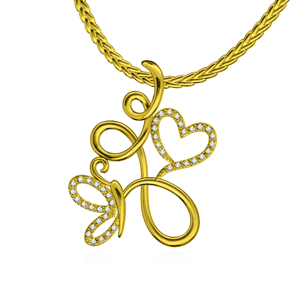 שרשרת לב מזהב