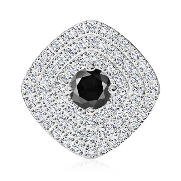 תליון הולו יהלום שחור מרכזי