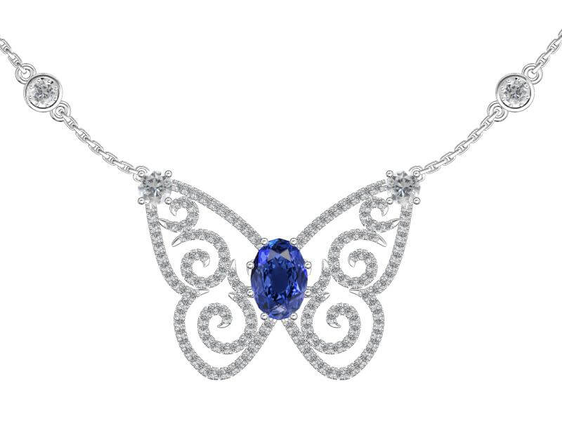 תכשיטי אבני חן פרפר יהלומים