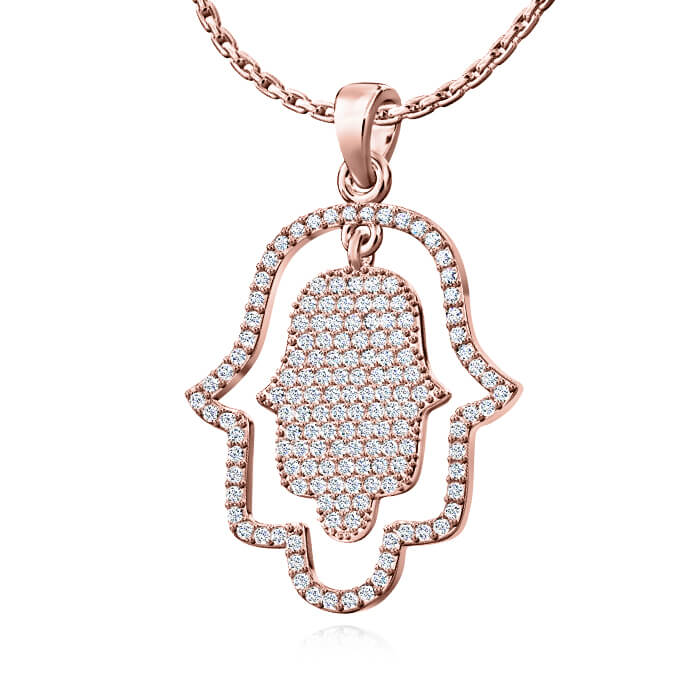 תליון חמסה משובץ יהלומים