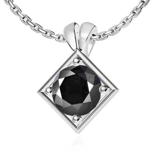 תליון יהלום שחור סוליטר 