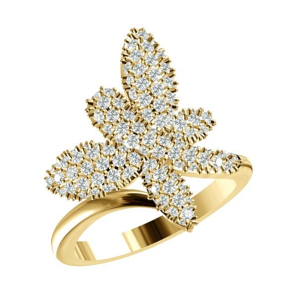 טבעת יהלומים בצורת פרפר