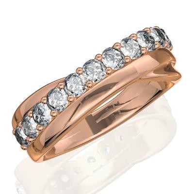 טבעת יהלומים שורה אחת