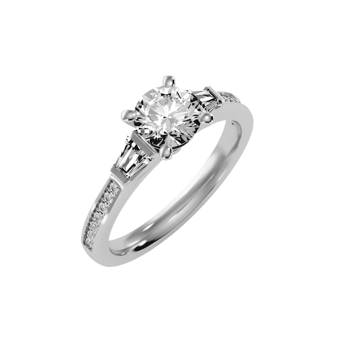 טבעת טריפל זהב לבן