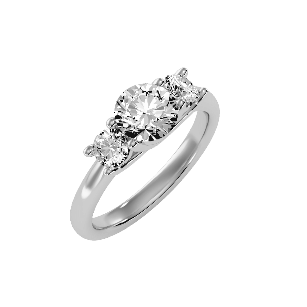 טבעת 3 יהלומים יהלום מרכזי 30 נקודות