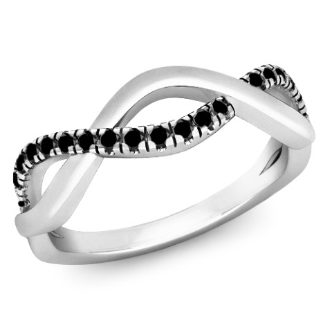 טבעת אינפיניטי יהלומים שחורים